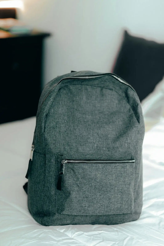 Borsa da donna multifunzionale MS-9428 grigia in canvas con zip frontali