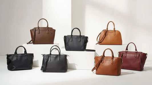 Collezione borse da donna in pelle strutturata, marrone nero bordeaux. Guida pratica.