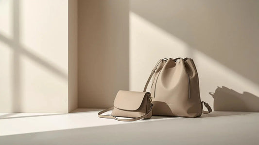 Zaino in pelle beige con tracollina abbinata Stile Donna Bags borse da donna