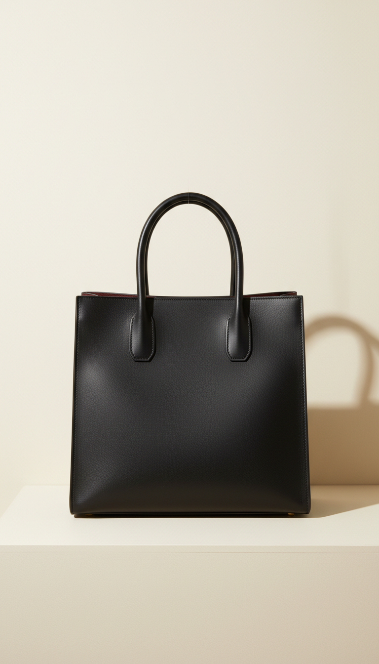 Borsa tote in pelle nera onyx
