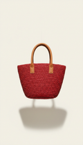 Crossbody editoriale in raffia rossa