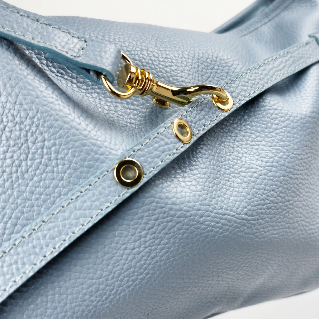 Allicia borsa a tracolla vera pelle made in Italy bianca – vista dall'alto