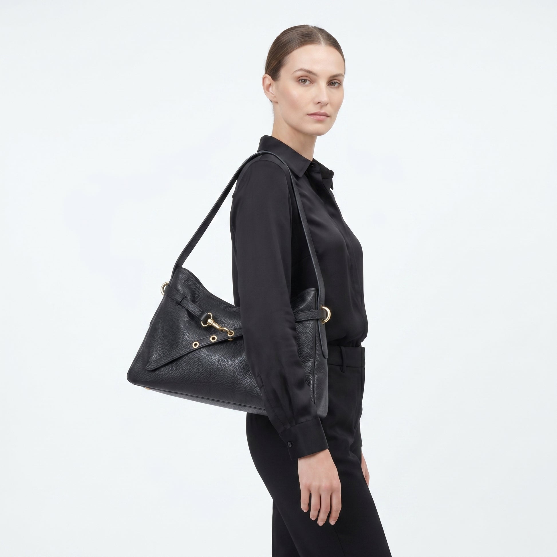 Allicia borsa a tracolla vera pelle made in Italy rosa – dettaglio esterno