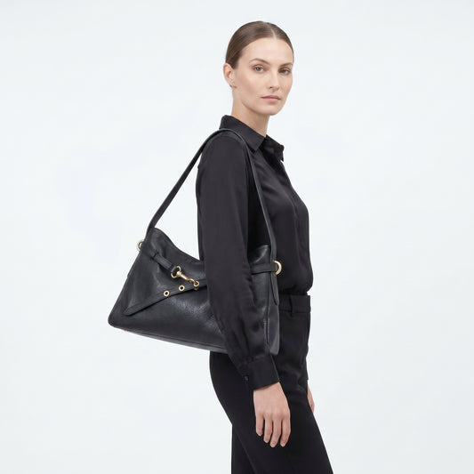 Allicia borsa a tracolla vera pelle made in Italy rosa – dettaglio esterno