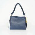 Amora Borsa a Spalla Classico in Pelle Blu | Vista frontale | vera pelle | Blu
