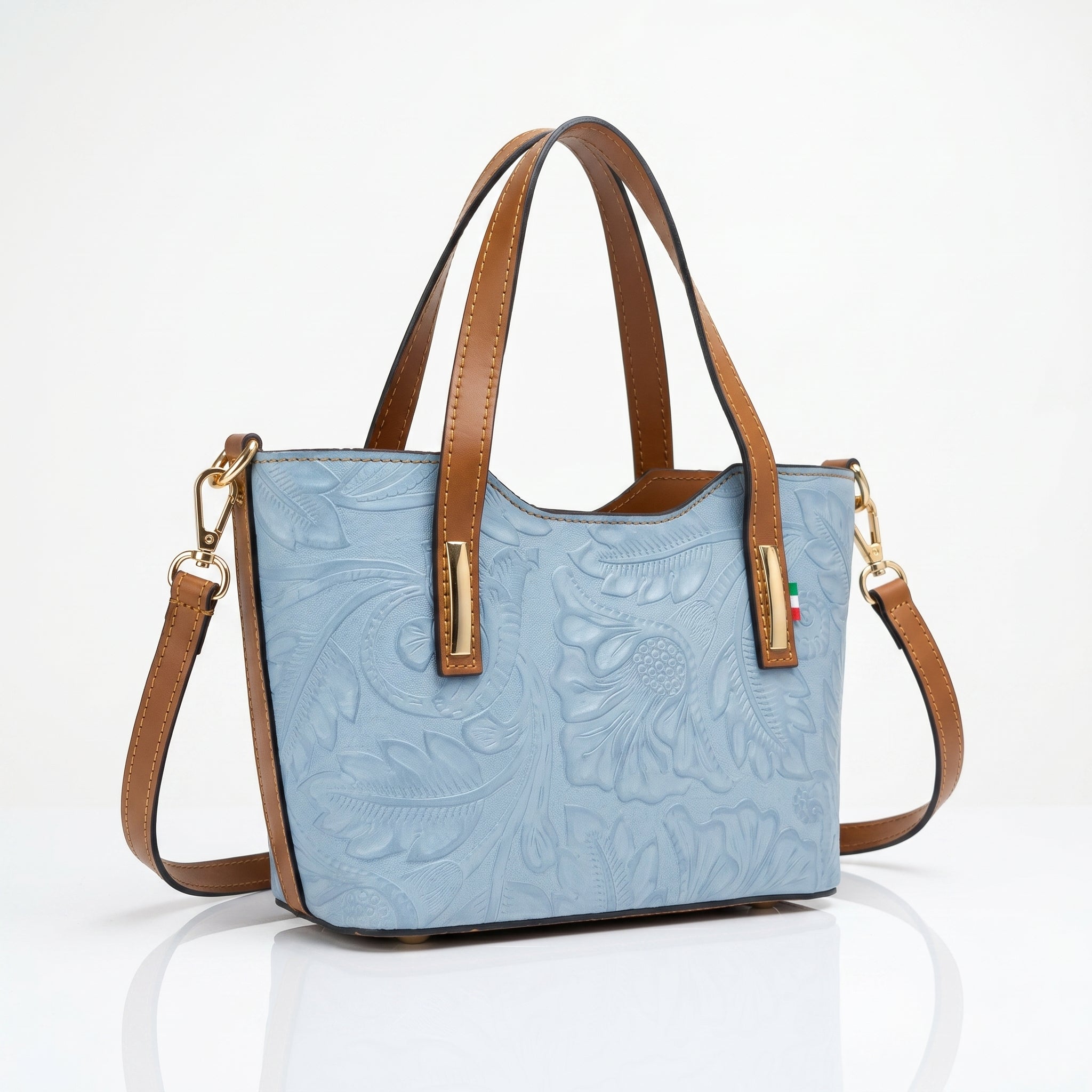 Ark borsa a tracolla vera pelle verde – interno e tasche