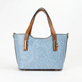 Ark borsa a tracolla vera pelle blu design minimalista regolabile donna – vista frontale