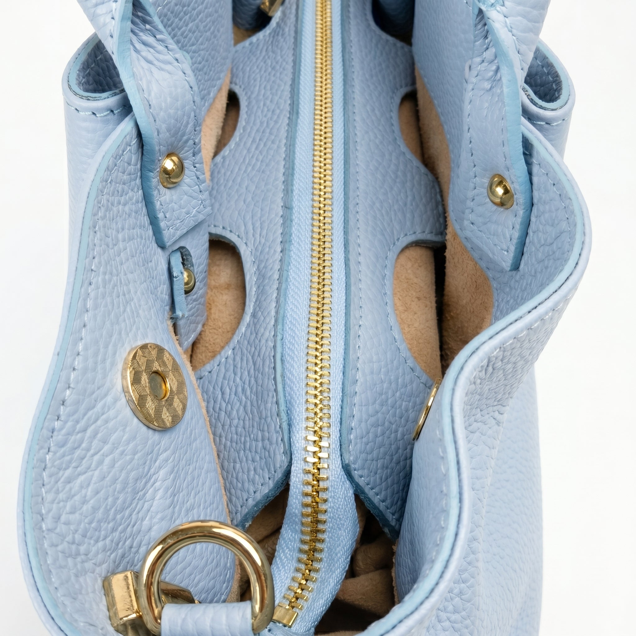 Azura Borsa Tote con Manico Superiore in Vera Pelle Made in Italy blu da Donna | Stile Donna Bags