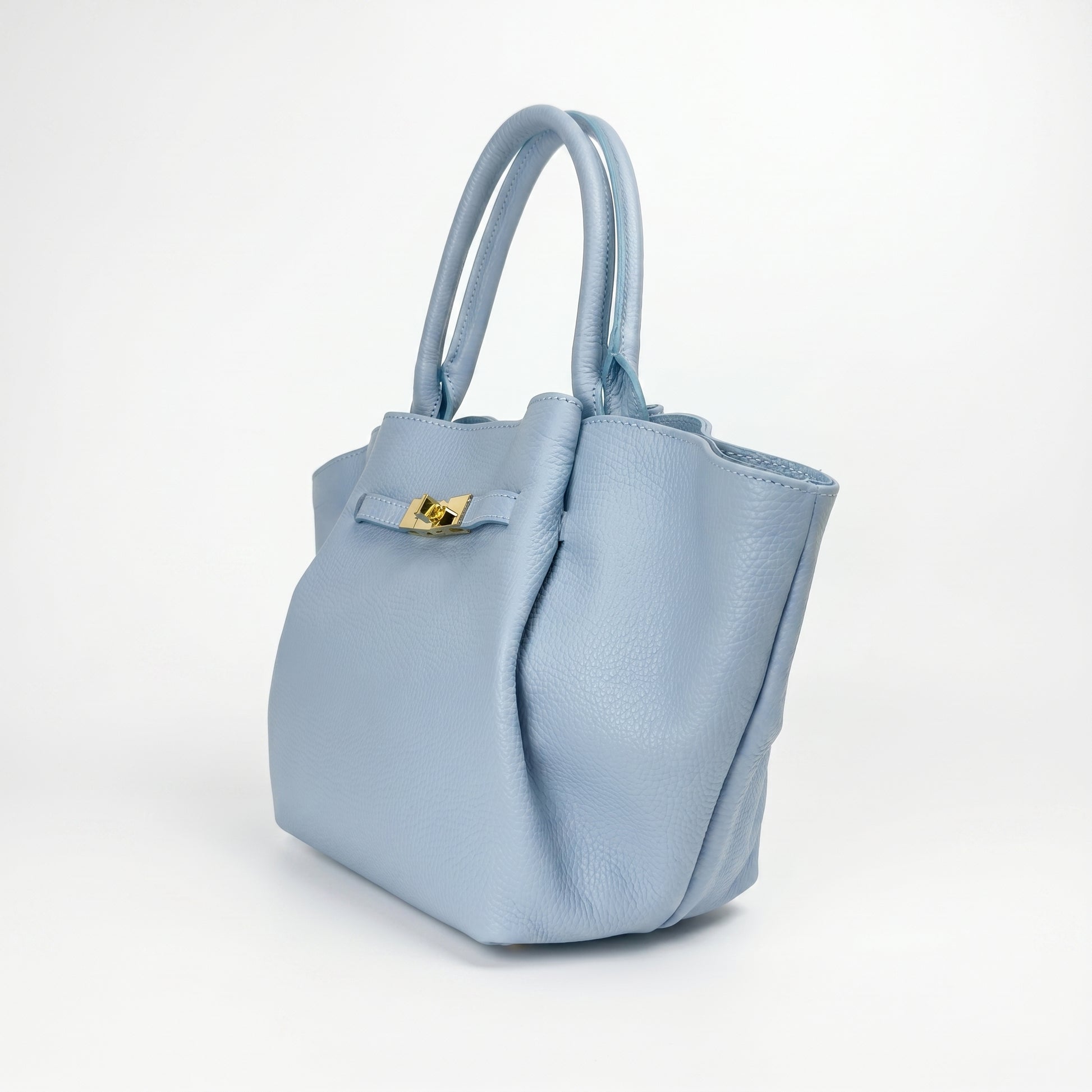 Azura Borsa Tote con Manico Superiore in Vera Pelle Made in Italy blu da Donna | Stile Donna Bags