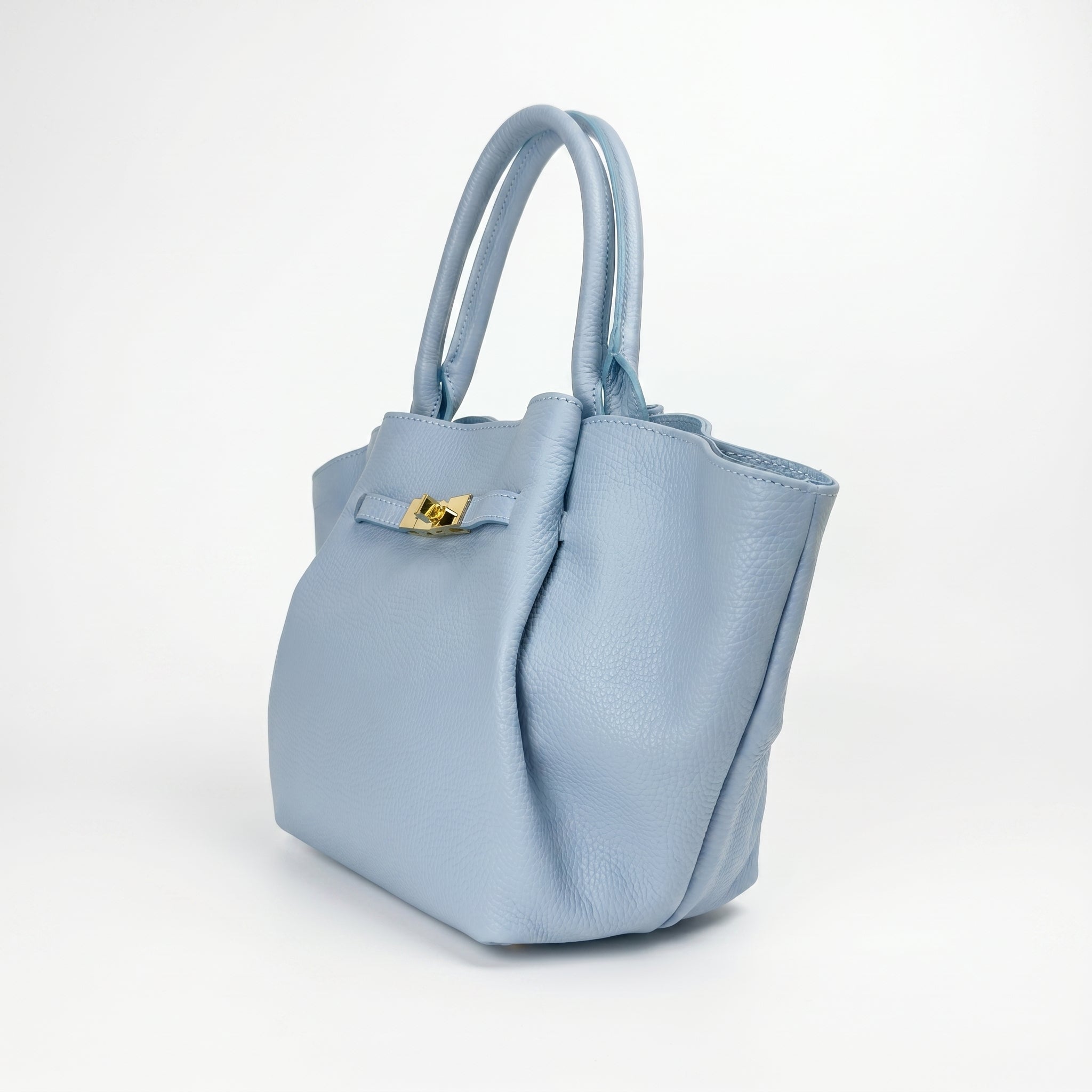 Azura Borsa Tote con Manico Superiore in Vera Pelle Made in Italy blu da Donna | Stile Donna Bags