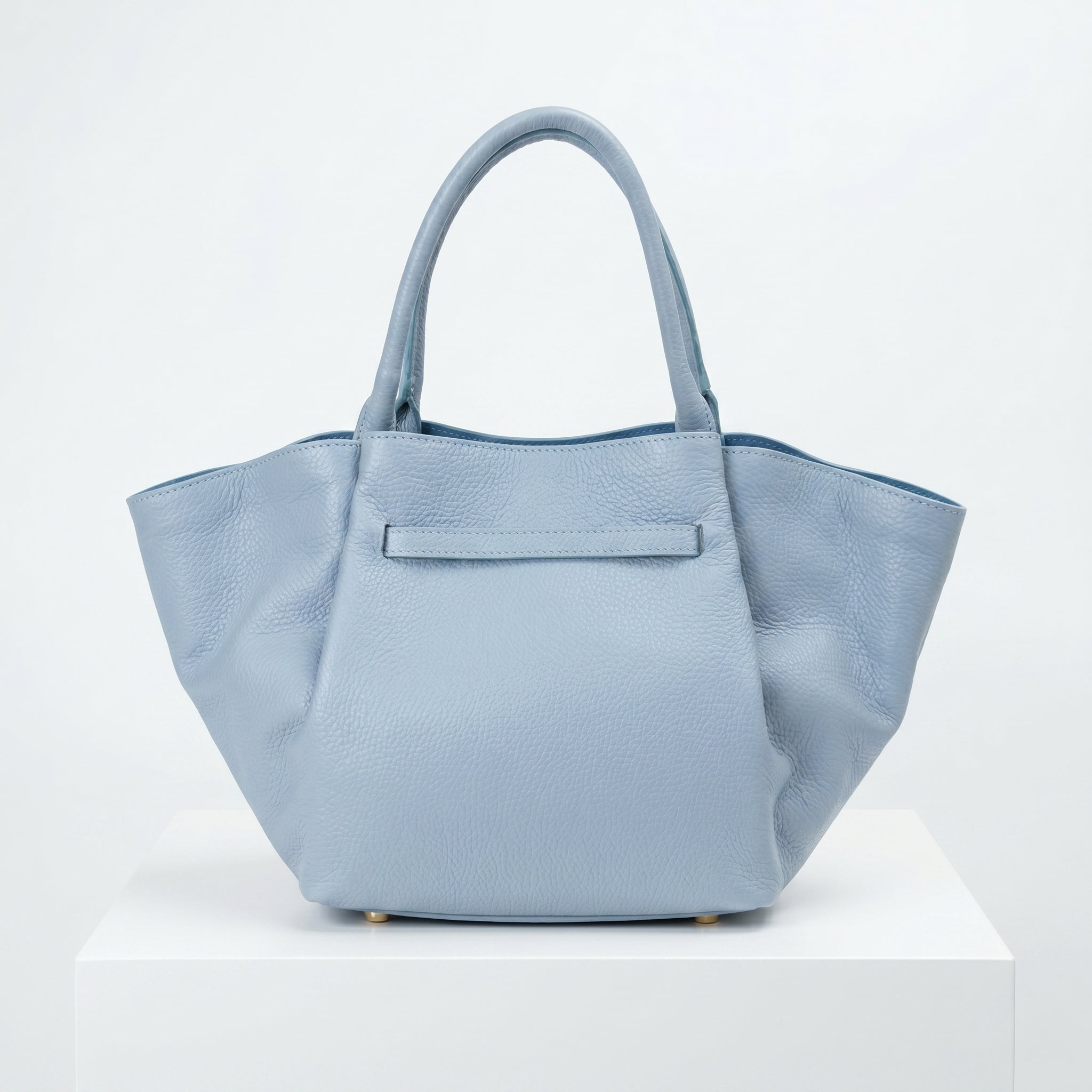 Azura Borsa Tote con Manico Superiore in Vera Pelle Made in Italy blu da Donna | Stile Donna Bags