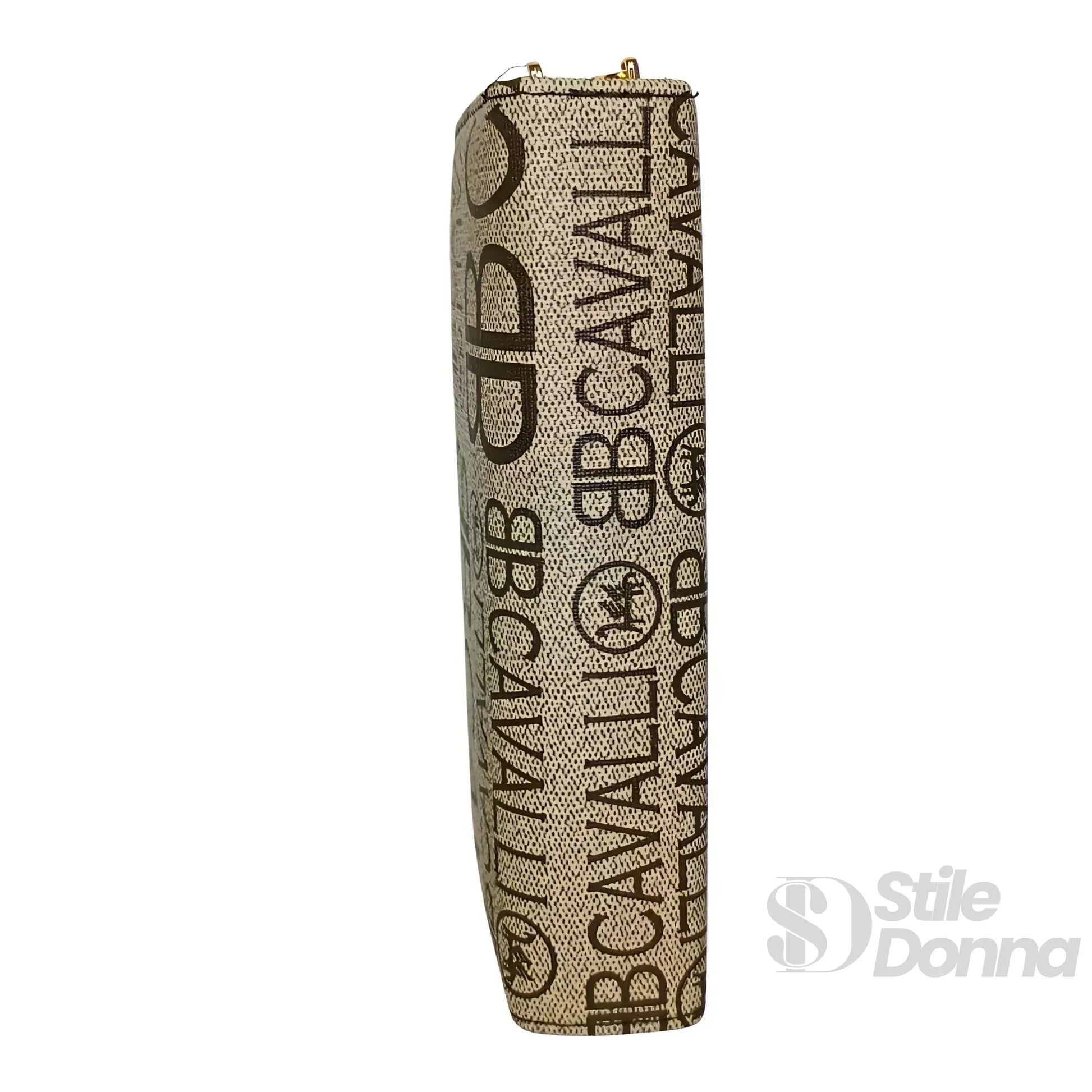 B.Cavalli portafoglio donna ecopelle beige motivo fantasia – interno e tasche