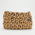 Baci & Abbracci Borsa a Tracolla Intrecciata in Corda di Cotone con Nappina - Stile Donna Bags