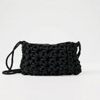 Baci & Abbracci Borsa a Tracolla Intrecciata in Corda di Cotone con Nappina - Stile Donna Bags