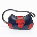 Aurora borsa a tracolla vera pelle italiana blu donna – vista frontale