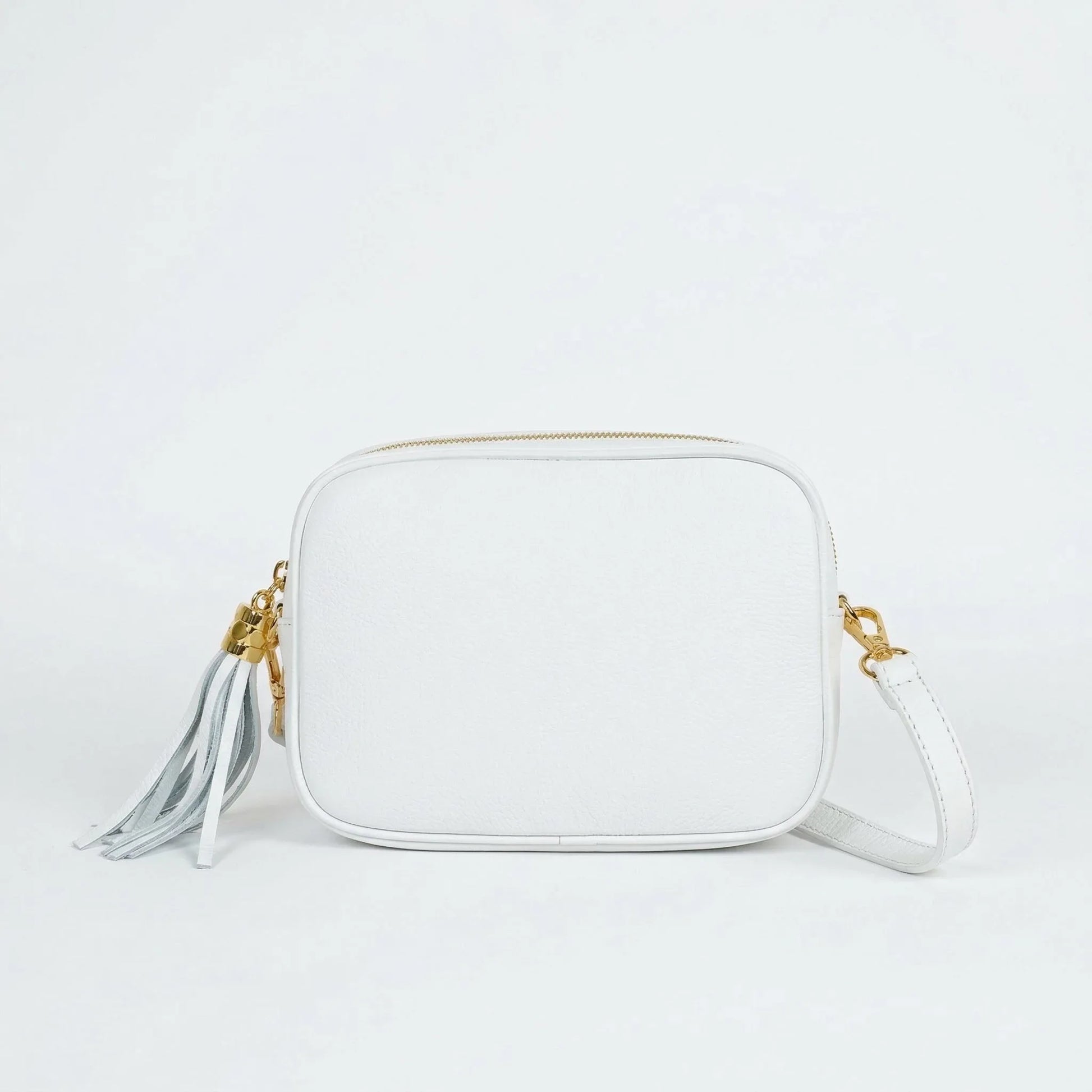 Borsa Crossbody in Vera Pelle con Tracolla Regolabile | Vista frontale | vera pelle | Bianco