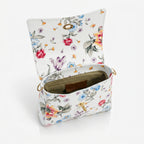 Borsa Farfalla in Vera Pelle con Stampa Floreale Made in Italy - Stile Donna Bags