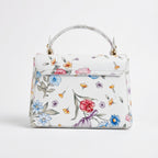 Borsa Farfalla in Vera Pelle con Stampa Floreale Made in Italy - Stile Donna Bags