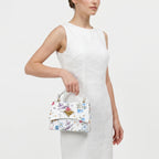 Borsa Farfalla in Vera Pelle con Stampa Floreale Made in Italy - Stile Donna Bags