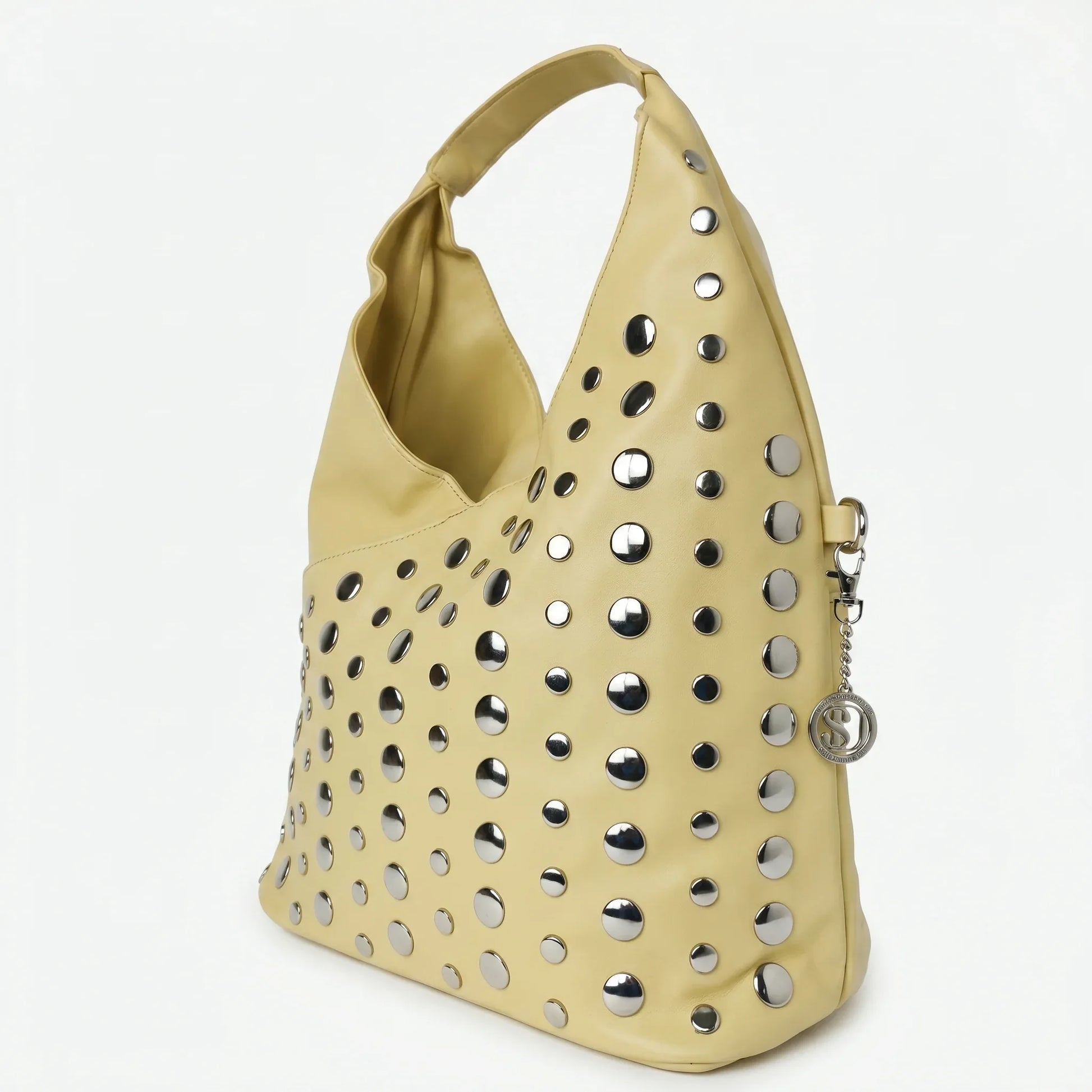 Stile Donna borsa grande Silver Dot ecopelle gialla – interno e tasche