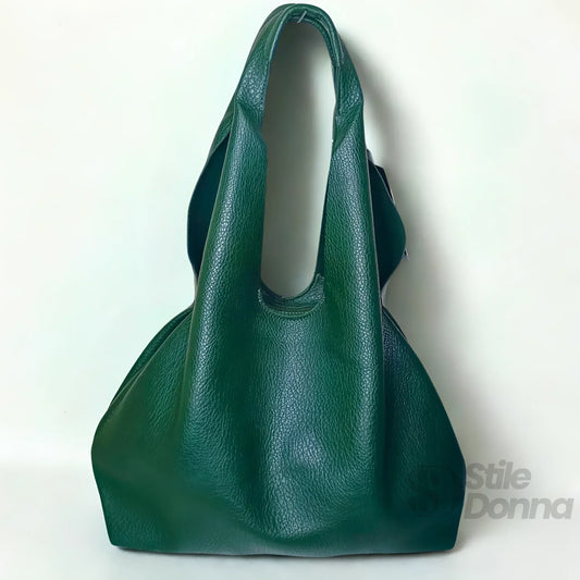 Stile Donna borsa hobo capiente ecopelle chiusura a cerniera a spalla – dettaglio esterno