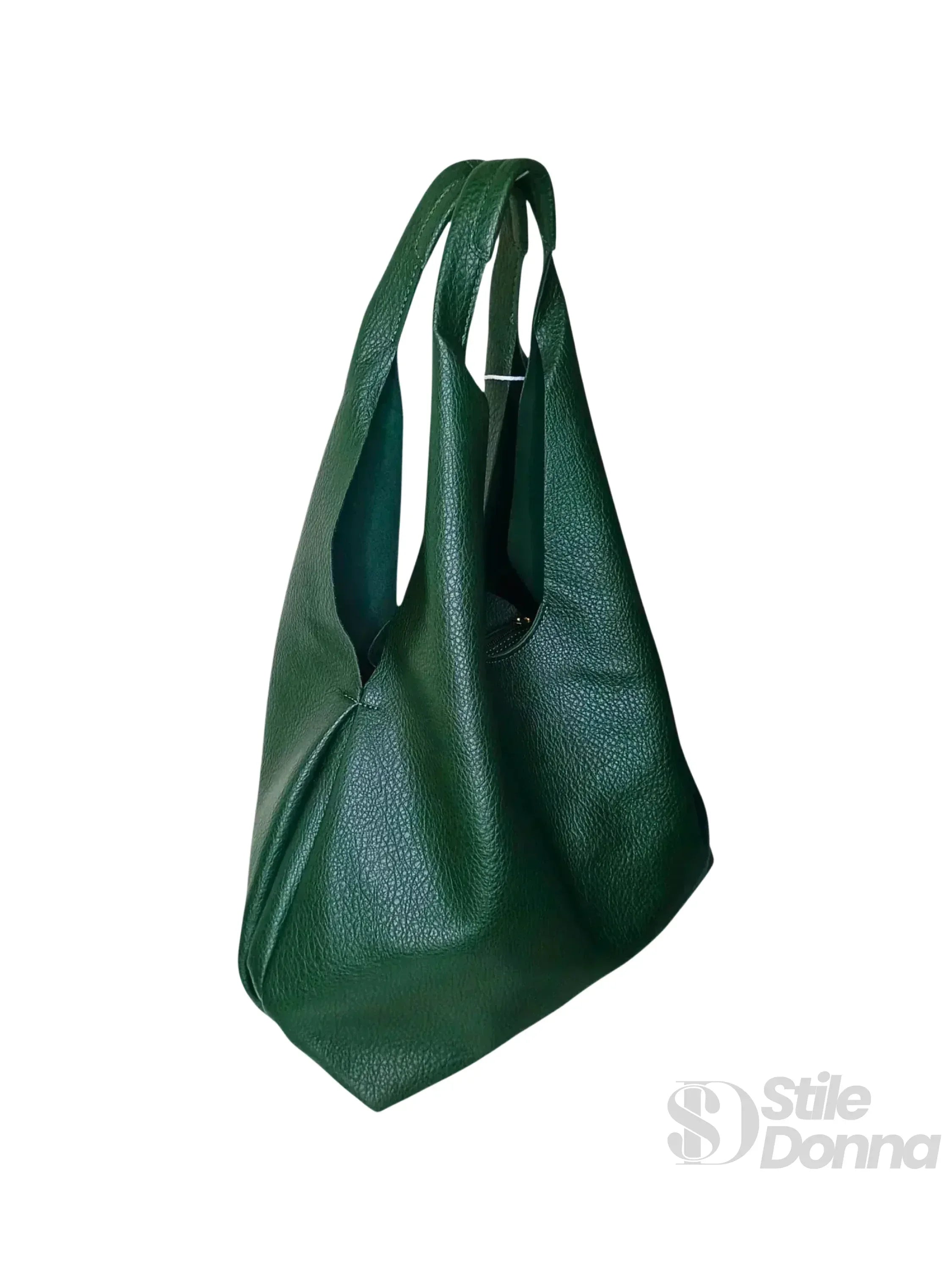 Stile Donna borsa hobo capiente ecopelle chiusura a cerniera con tracolla – vista posteriore