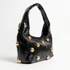 Coconuda Borsa Hobo Nera con Borchie Dorate - Stile Donna Bags