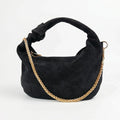 Stile Donna borsa hobo a tracolla ecopelle scamosciata con dettagli dorati design italiano donna – vista frontale
