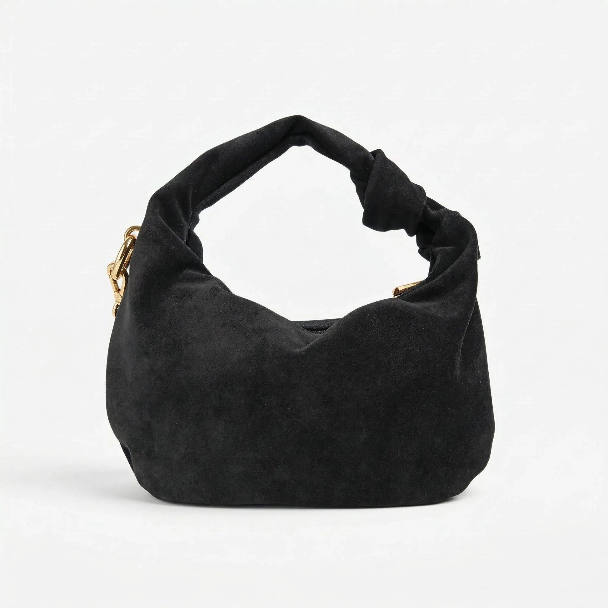 Stile Donna borsa hobo a tracolla ecopelle scamosciata dettagli dorati – vista laterale