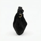 Borsa Hobo a Tracolla in Pelle Scamosciata con Dettagli Dorati Design Italiano - Stile Donna Bags