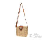 Borsa Intrecciata a Scatola in Paglia e Ecopelle - Stile Donna Bags