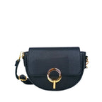 Borsa Mezzaluna in Ecopelle con Dettagli Dorati - Stile Donna Bags