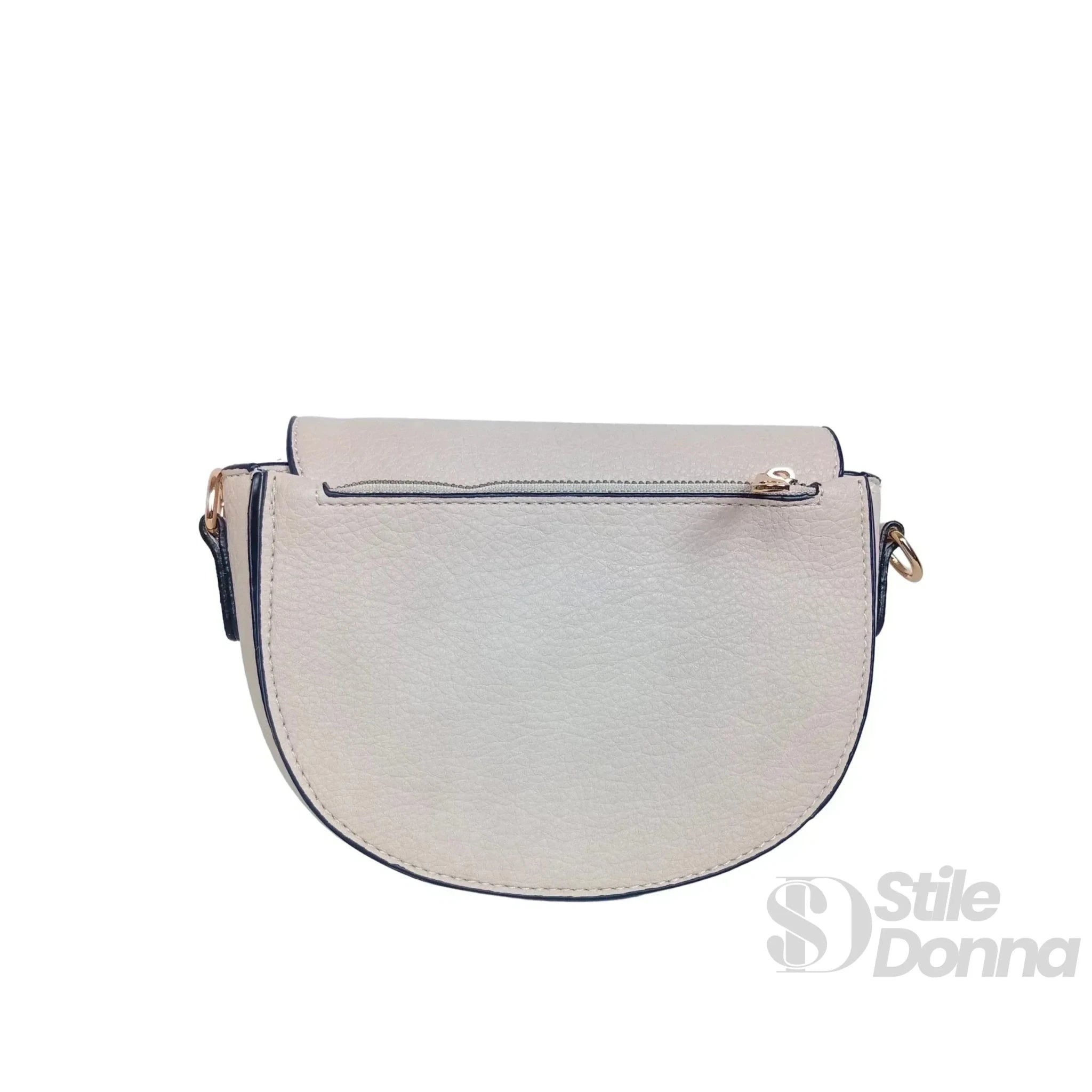 Borsa Mezzaluna in Ecopelle con Dettagli Dorati - Stile Donna Bags