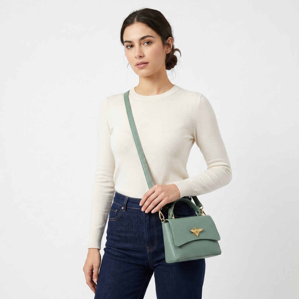 Mini borsa a farfalla vera pelle made in Italy – interno e tasche