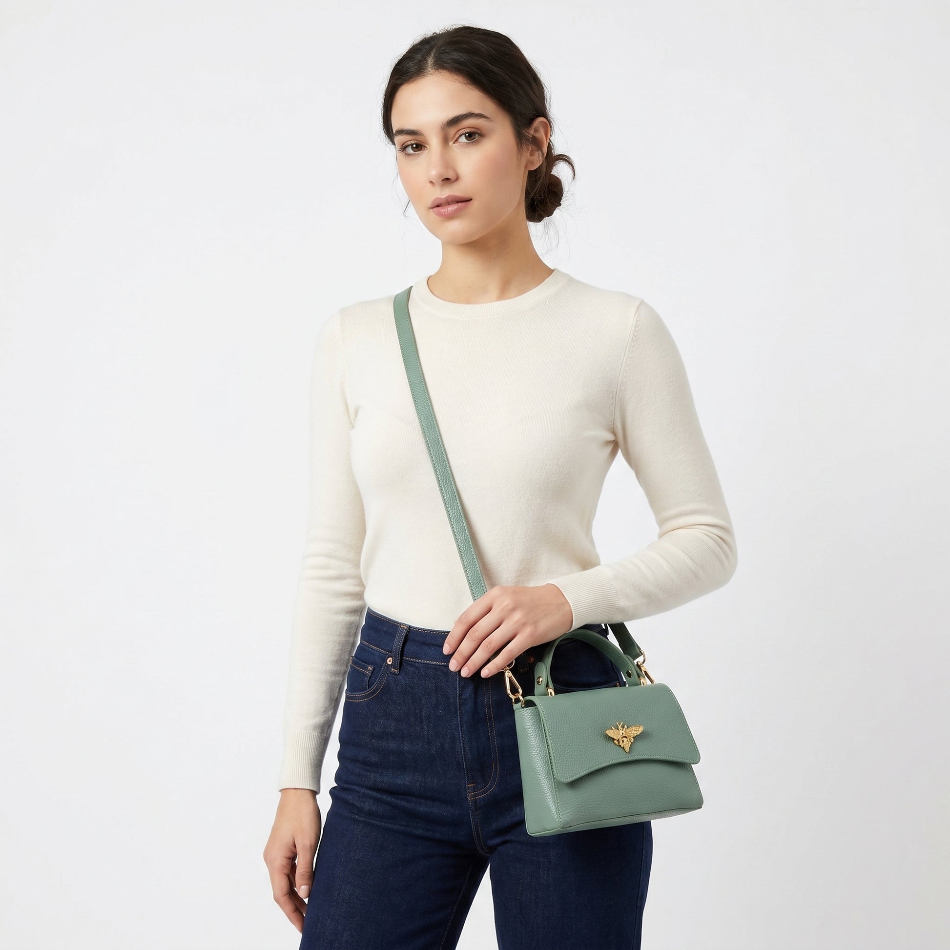 Mini borsa a farfalla vera pelle made in Italy – interno e tasche