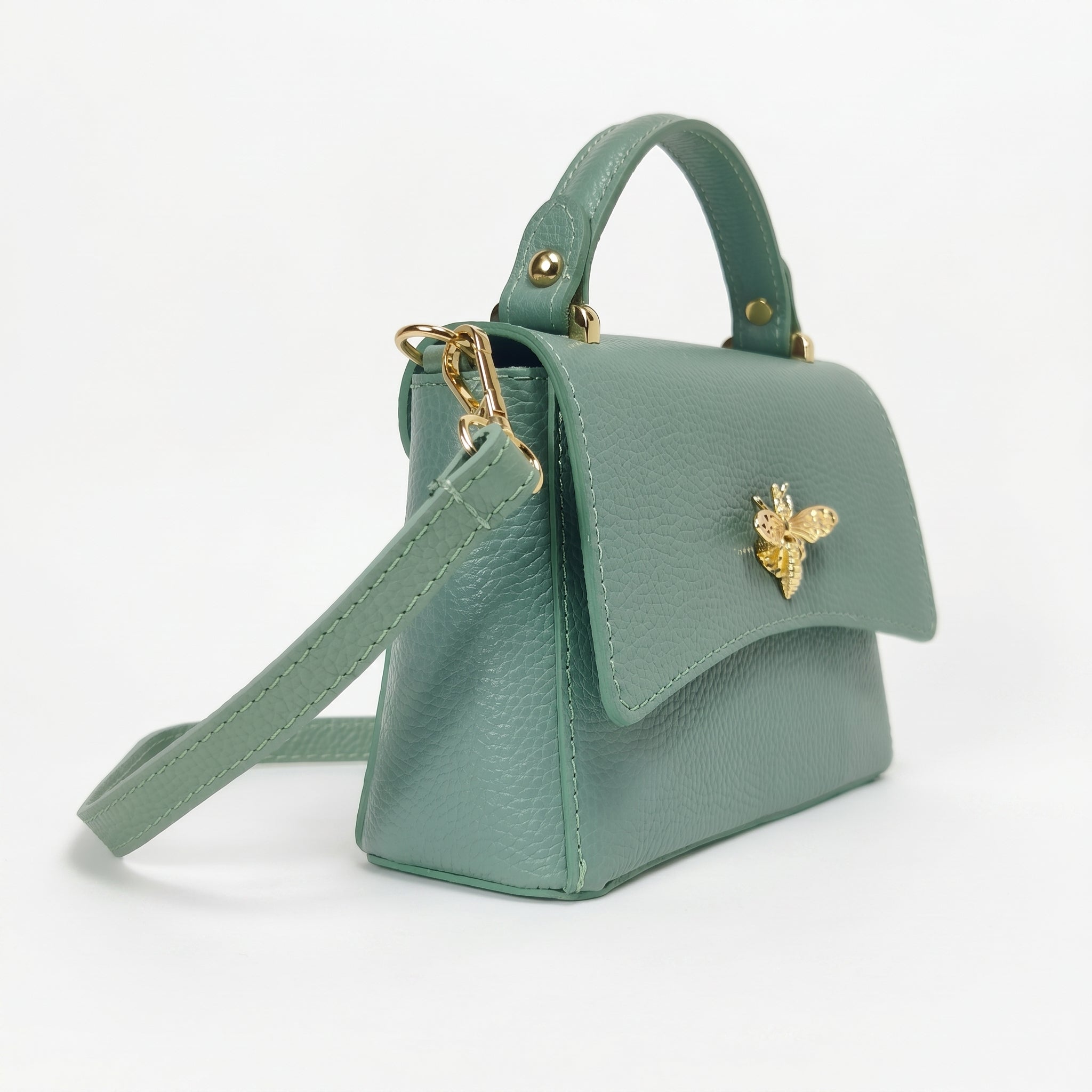 Mini borsa a farfalla vera pelle bianca – con accessori