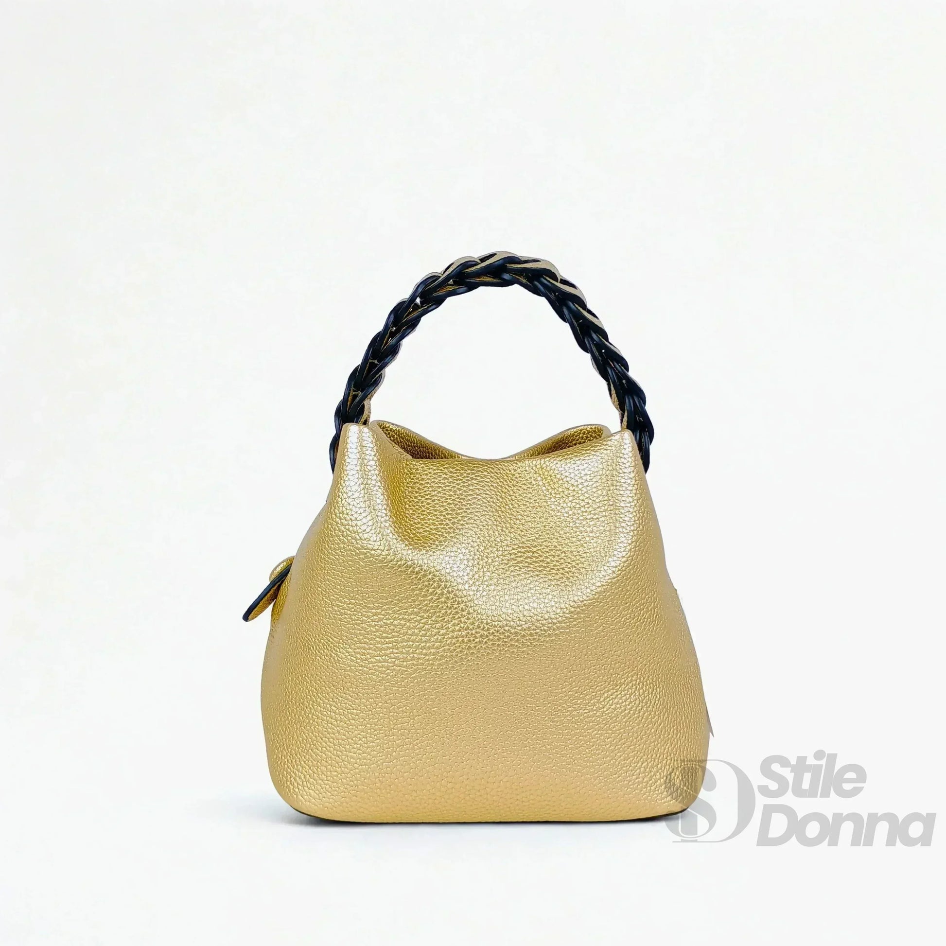 Stile Donna borsa secchiello ecopelle manico intrecciato – vista supplementare 10