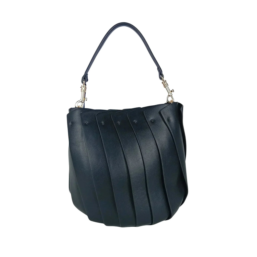 Stile Donna borsa secchiello ecopelle con finiture dorate uso professionale donna – vista frontale