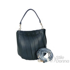 Borsa Secchiello in Pelle PU con Finiture Dorate per Uso Professionale - Stile Donna Bags