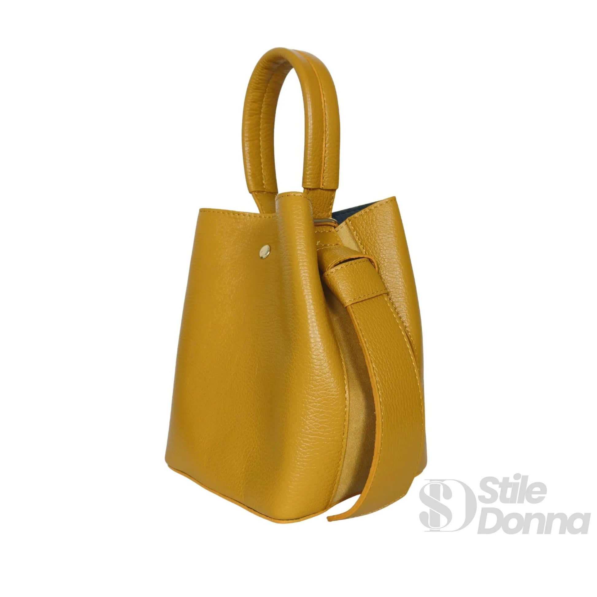 Borsa Secchiello Vera Pelle Quotidiana | Close-up chiusura | vera pelle | Rosa
