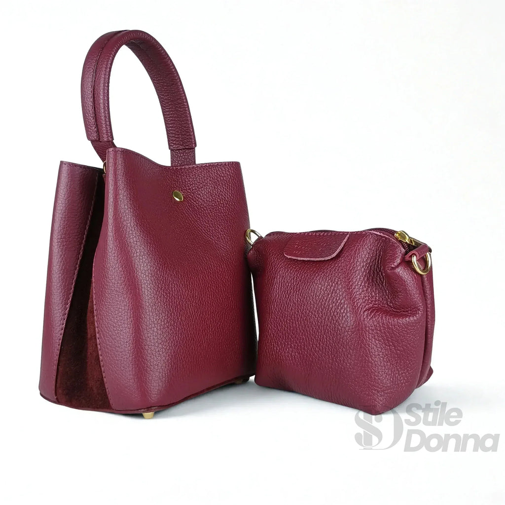 Borsa Secchiello Vera Pelle Quotidiana | Vista aggiuntiva 14 | vera pelle | Rosa