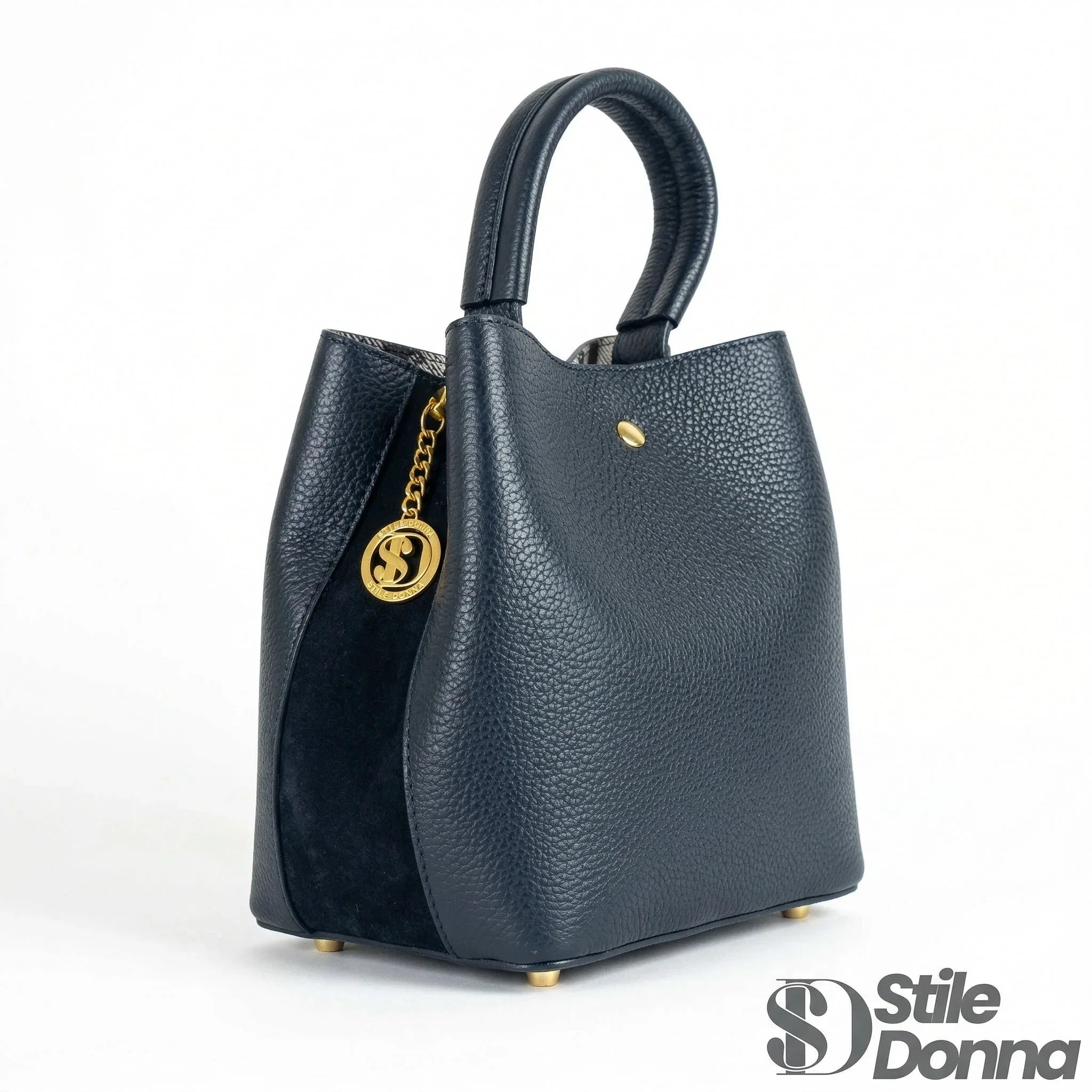 Borsa Secchiello Vera Pelle Quotidiana | Dettaglio esterno | vera pelle | Giallo