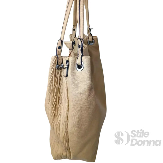 Stile Donna borsa shopper ecopelle ampia tote – vista posteriore