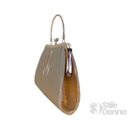 Borsa Soft Pouch con Strass Cristallo Dorato e Tracolla - Stile Donna Bags