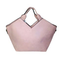 Stile Donna borsa tote elegante ecopelle rosa morbida chiusura a cerniera donna – vista frontale
