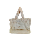 Borsa Tote in Pelliccia Sintetica Color Crema per Outfit Casual e Formali - Stile Donna Bags