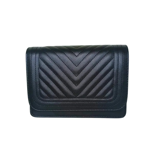 Stile Donna borsa trapuntata ecopelle nera design triangoli – dettaglio esterno