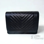 Borsa Trapuntata con Design a Triangoli e Tracolla in Ecopelle - Stile Donna Bags