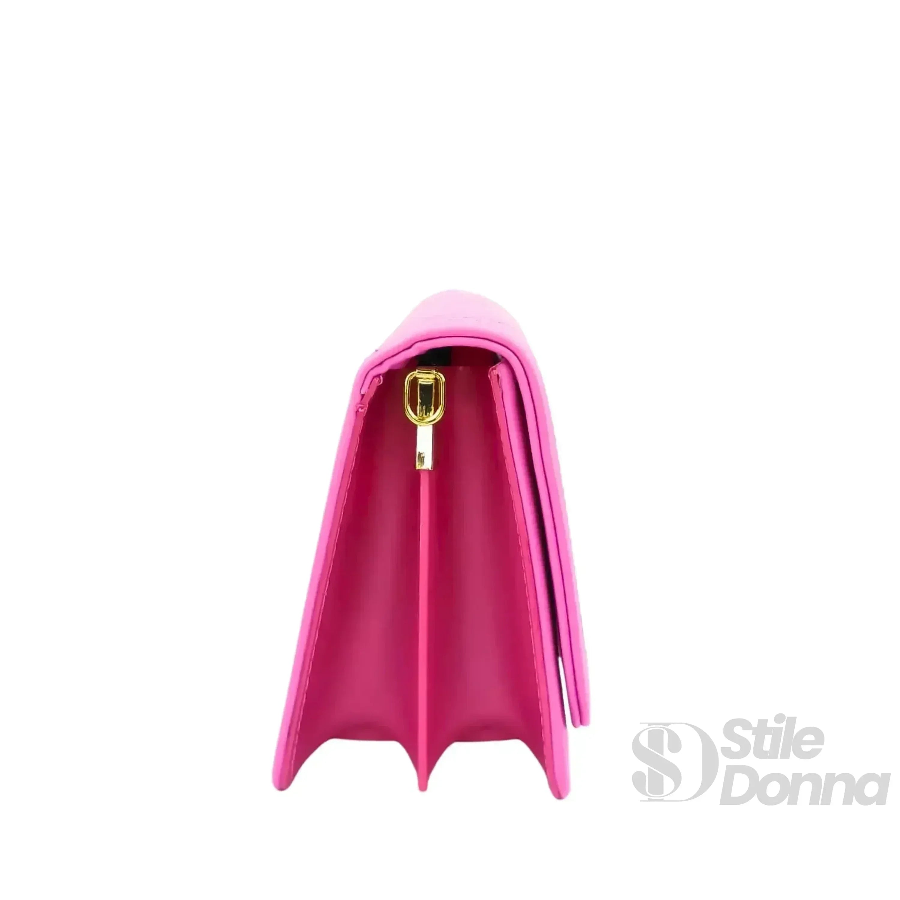 Stile Donna borsa trapuntata ecopelle nera design triangoli – dettaglio tracolla