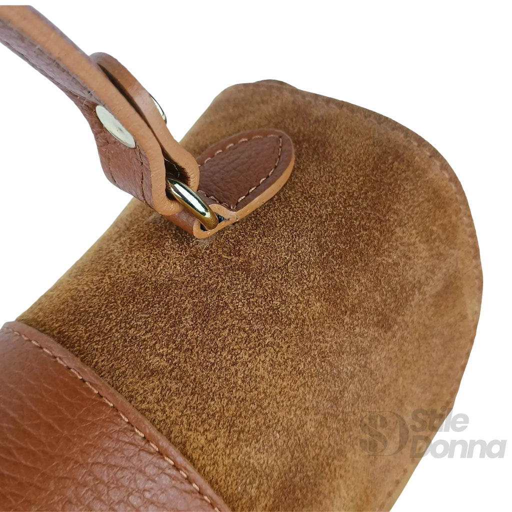 Borsa Venezia ecopelle scamosciata donna – borsa indossata
